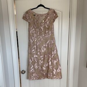 Alex Evenings Blush Sequin Lace Mother of the Bride Dress